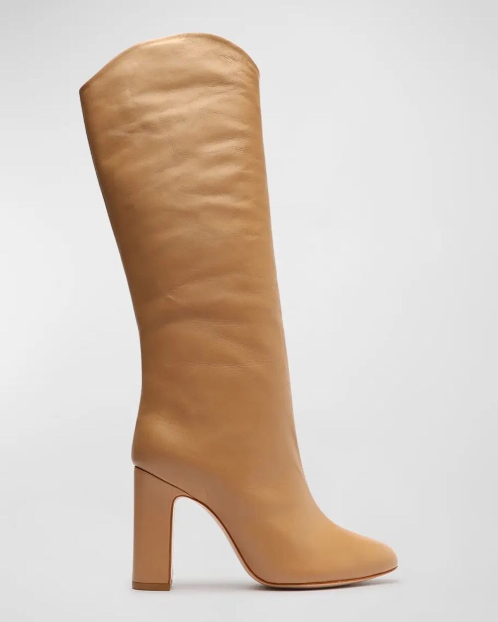 Schutz Gabrielle Up Knee High Boot Honeycomb Leather Block Heel 10